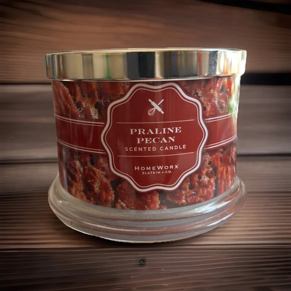 HomeWorx Slatkin‎ + Co Praline Pecan 4-Wick Candle New 14 Oz